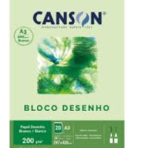 PAPEL DESENHO 200GR A3 BRANCO REF.66667044  CANSON